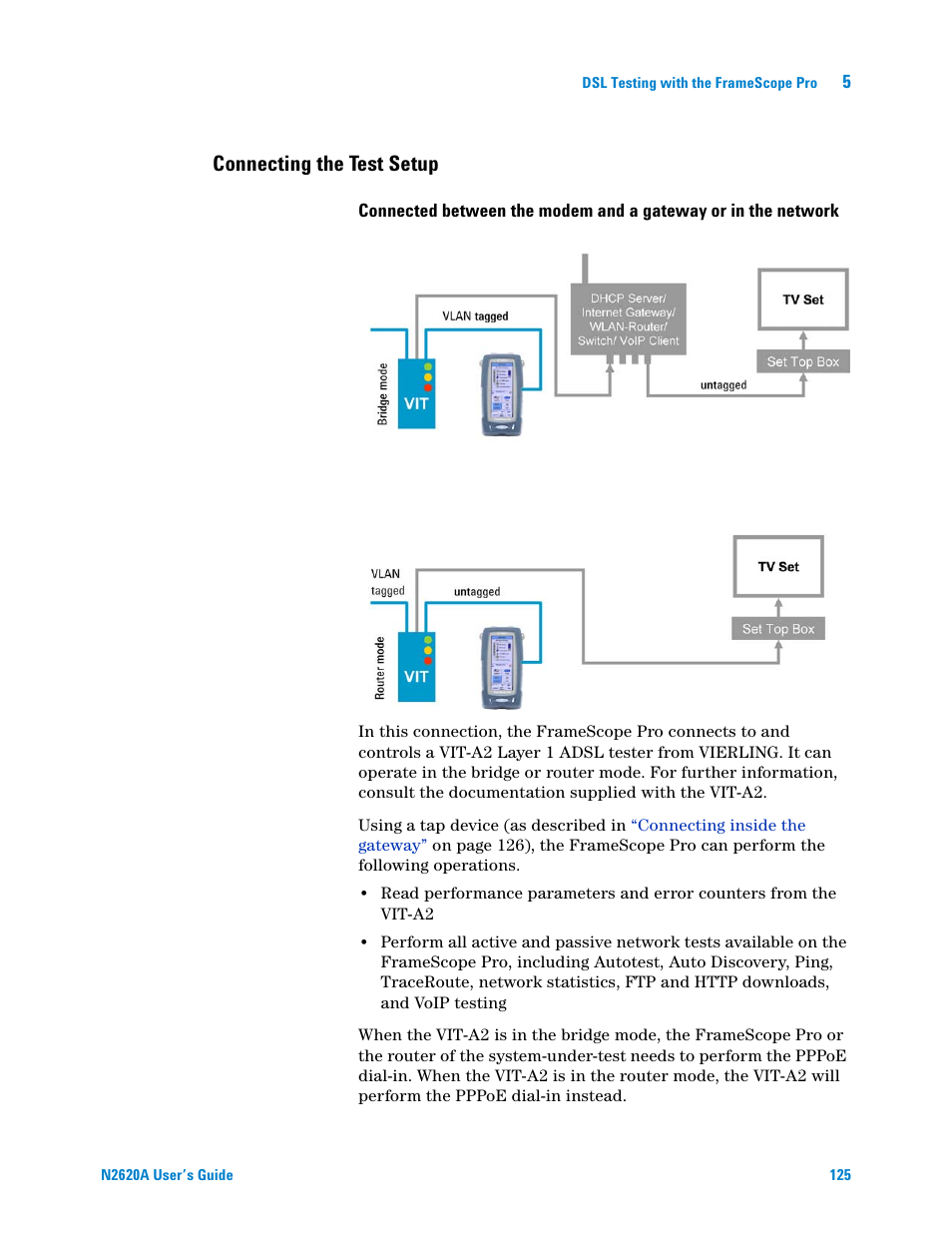 Connecting the test setup | Agilent Technologies N2620A User Manual | Page 143 / 279