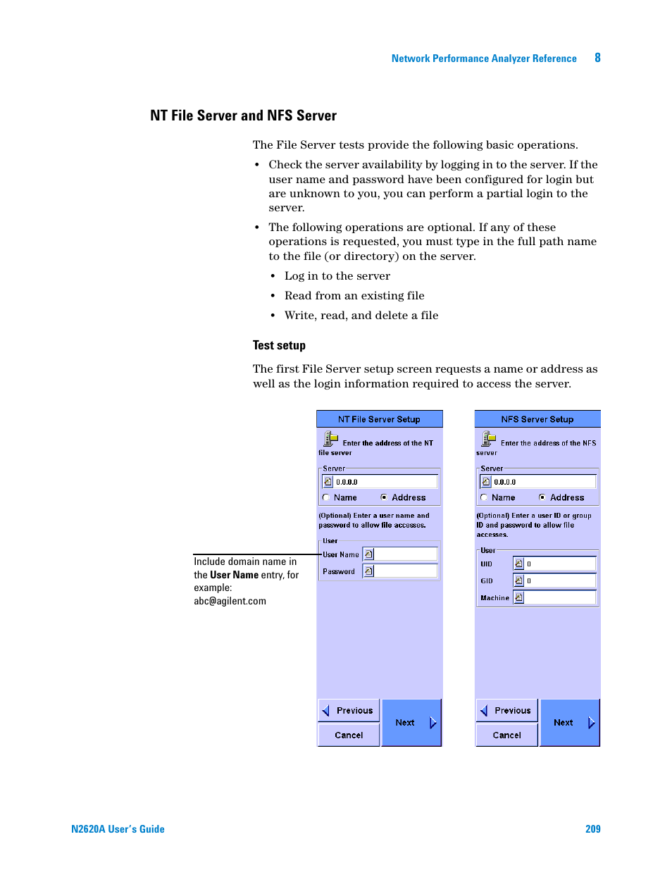 Nt file server and nfs server | Agilent Technologies N2620A User Manual | Page 227 / 279