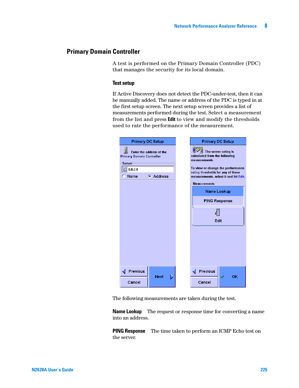 Primary domain controller | Agilent Technologies N2620A User Manual | Page 243 / 279