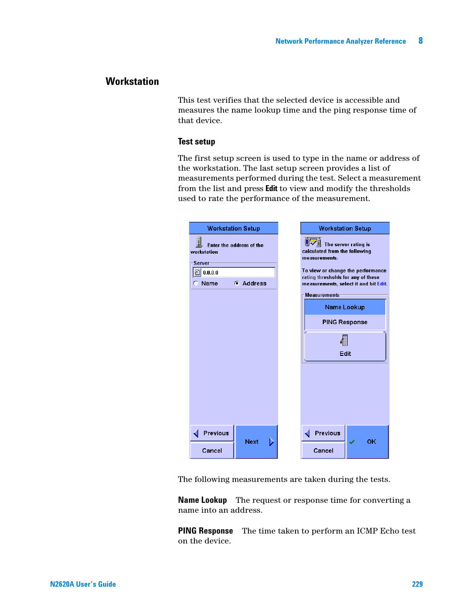 Workstation | Agilent Technologies N2620A User Manual | Page 247 / 279