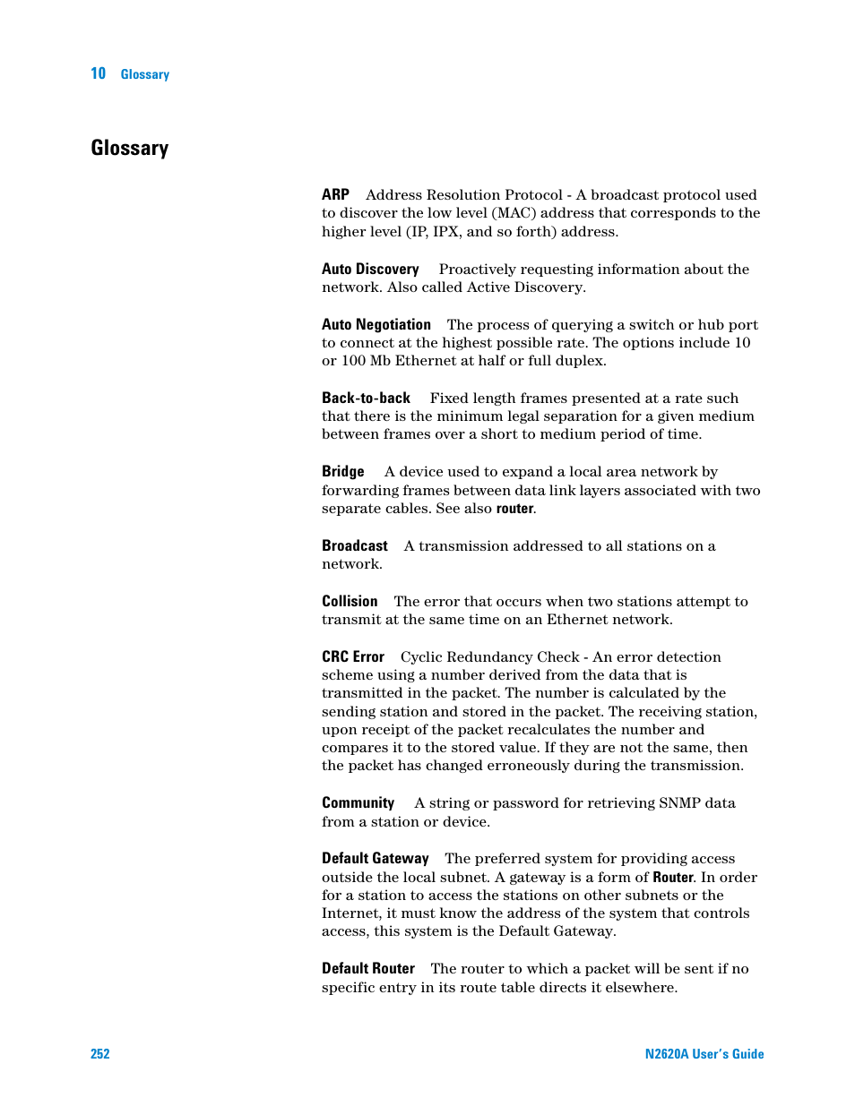 Glossary | Agilent Technologies N2620A User Manual | Page 270 / 279