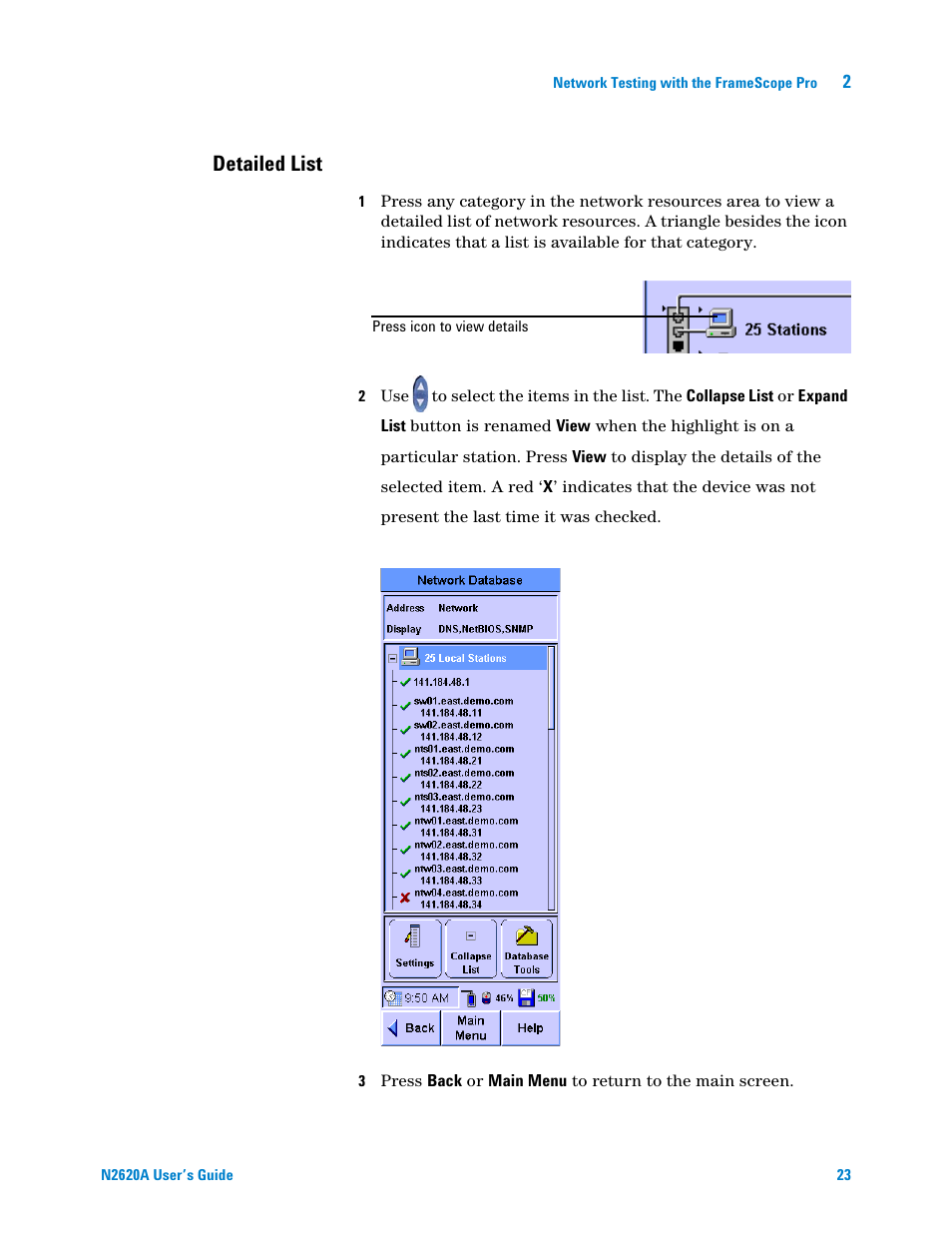 Detailed list | Agilent Technologies N2620A User Manual | Page 41 / 279