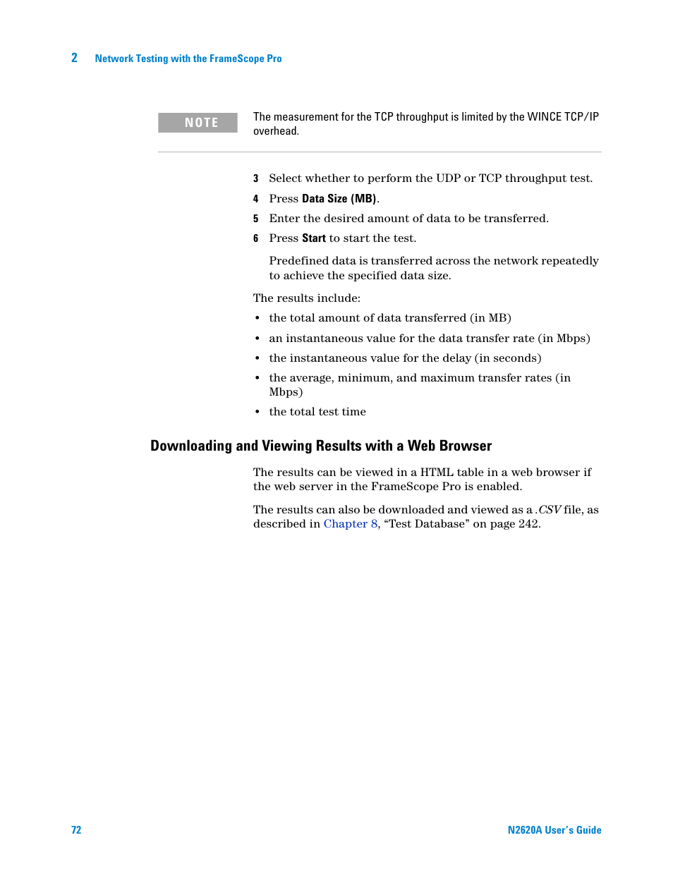 Downloading and viewing results with a web browser | Agilent Technologies N2620A User Manual | Page 90 / 279