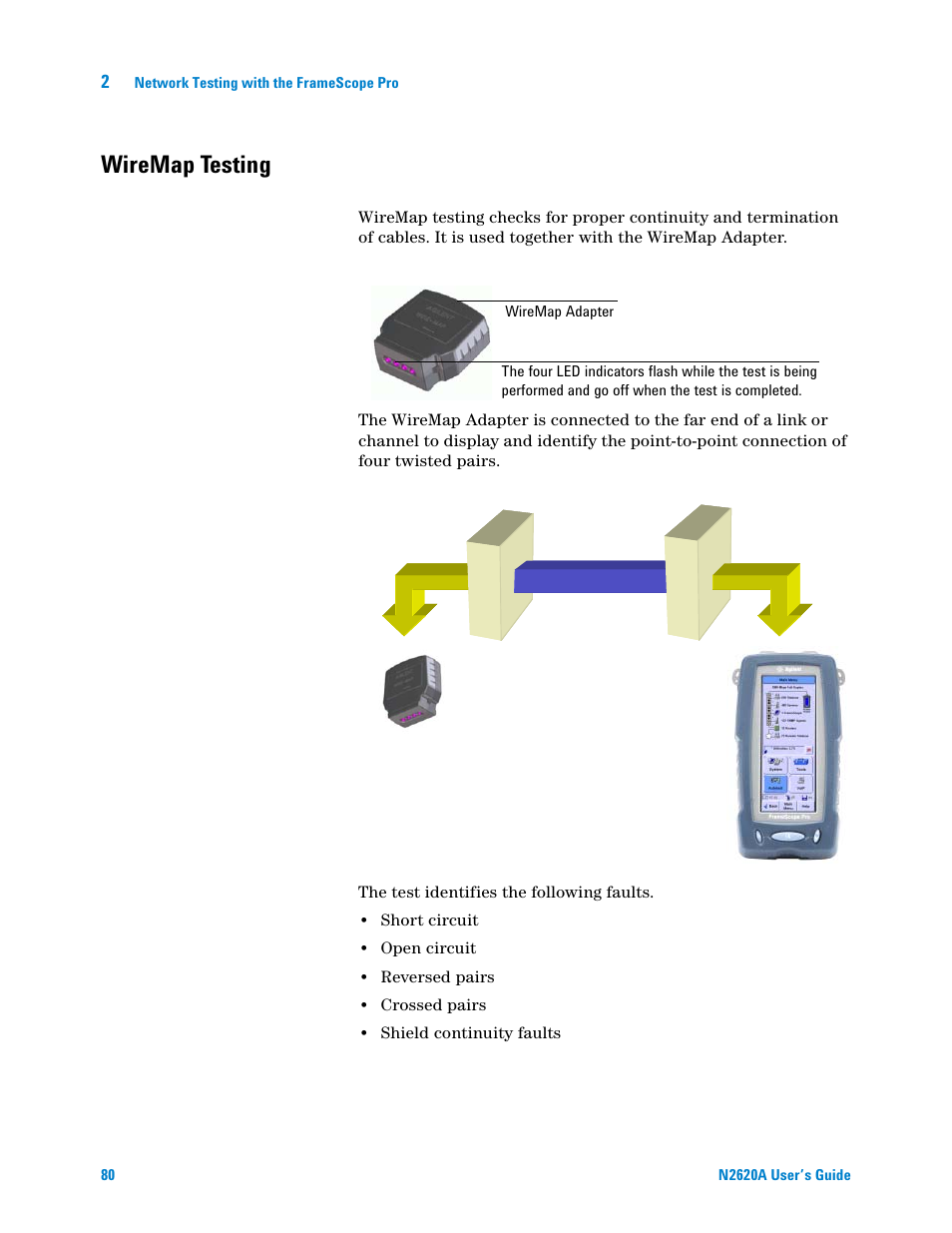 Wiremap testing | Agilent Technologies N2620A User Manual | Page 98 / 279