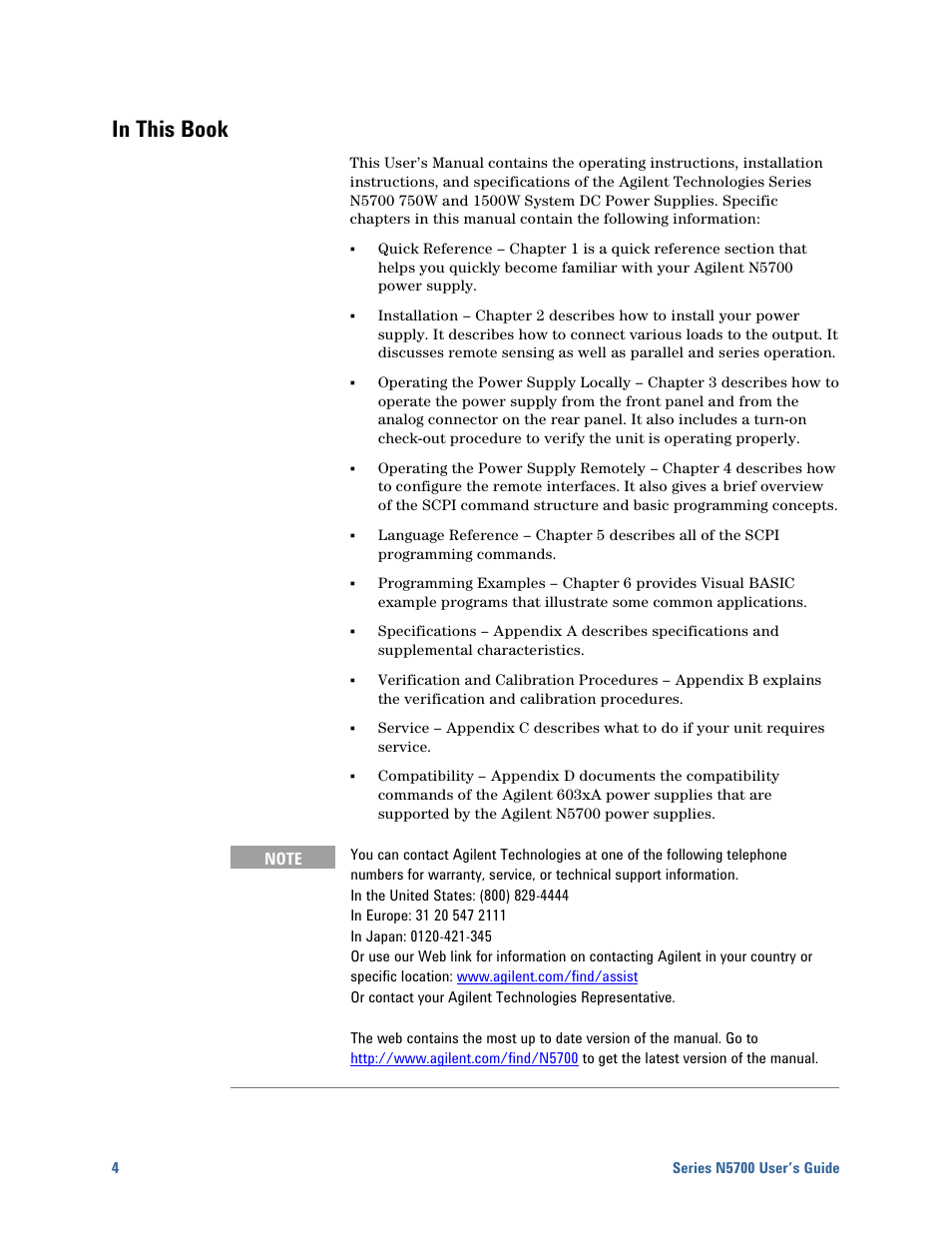 Agilent Technologies N5700 User Manual | Page 4 / 128