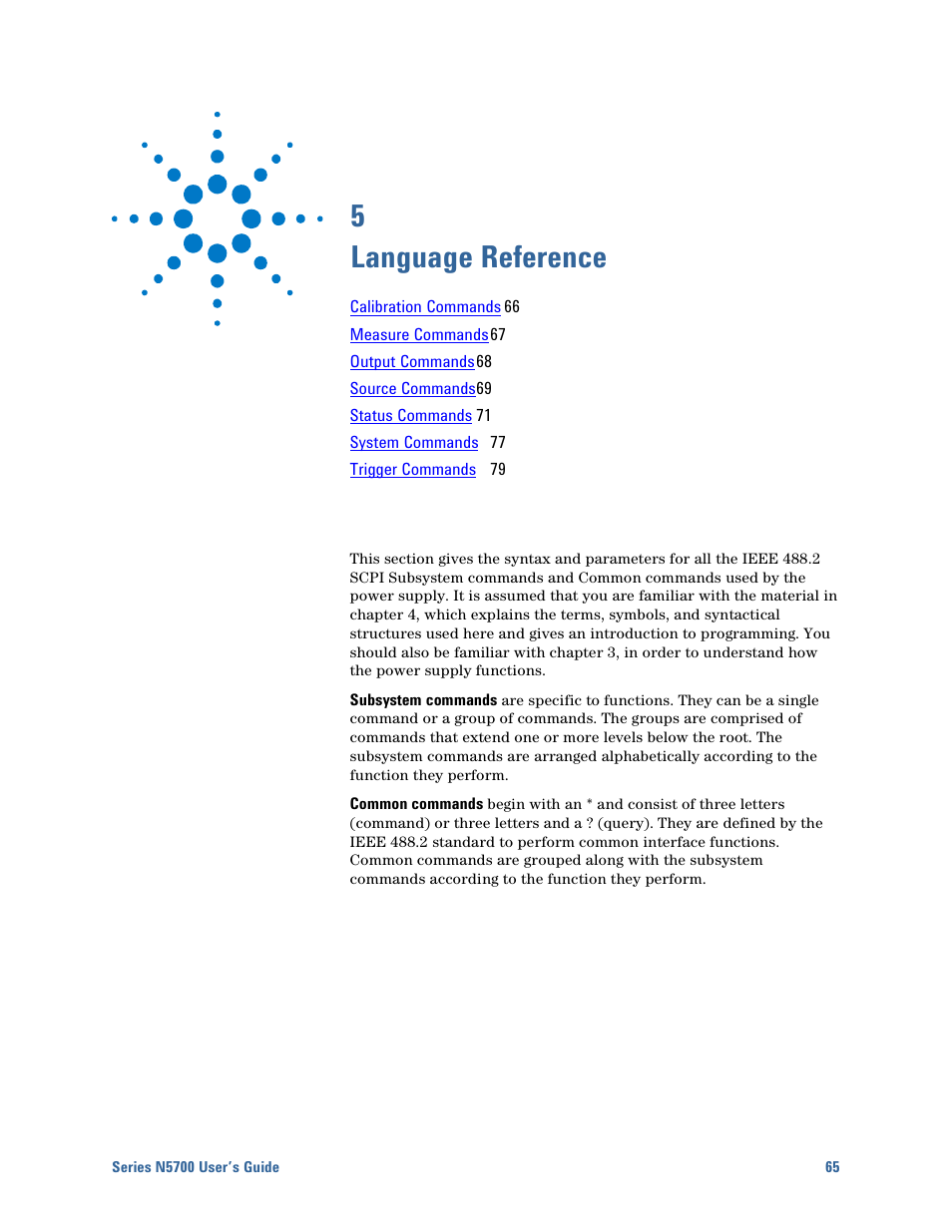5 language reference | Agilent Technologies N5700 User Manual | Page 65 / 128