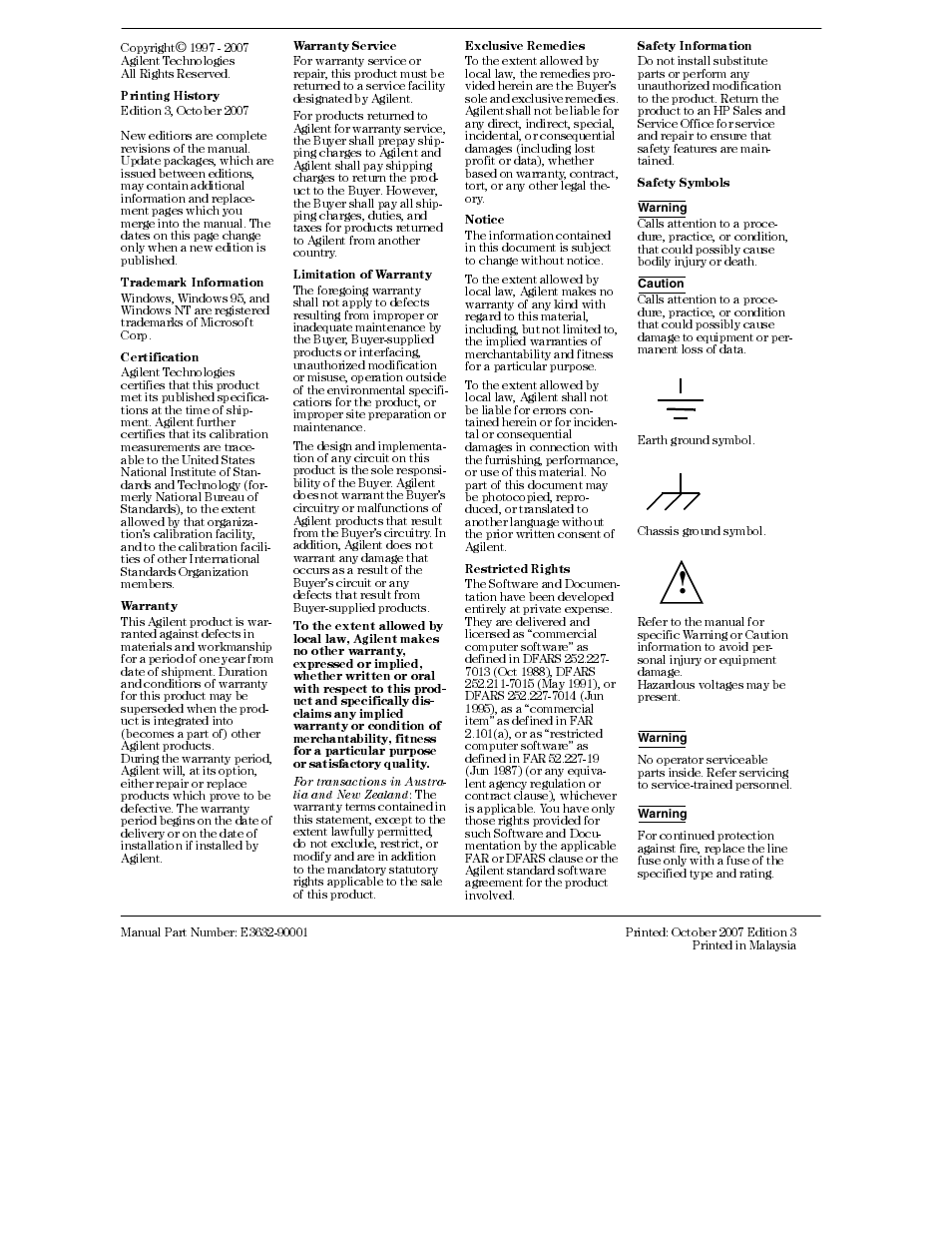 Agilent Technologies E3632A User Manual | Page 170 / 172