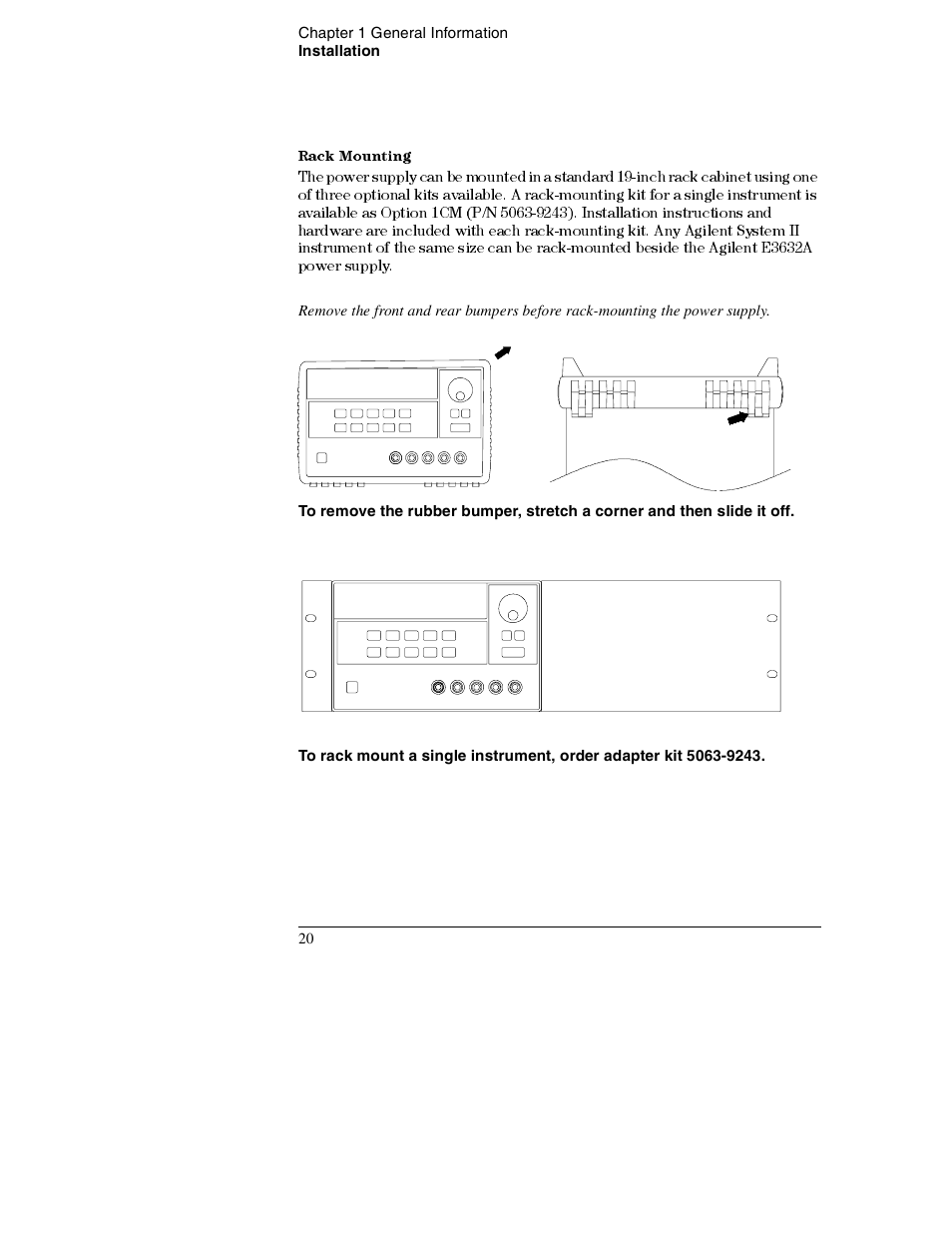Rack mounting | Agilent Technologies E3632A User Manual | Page 21 / 172