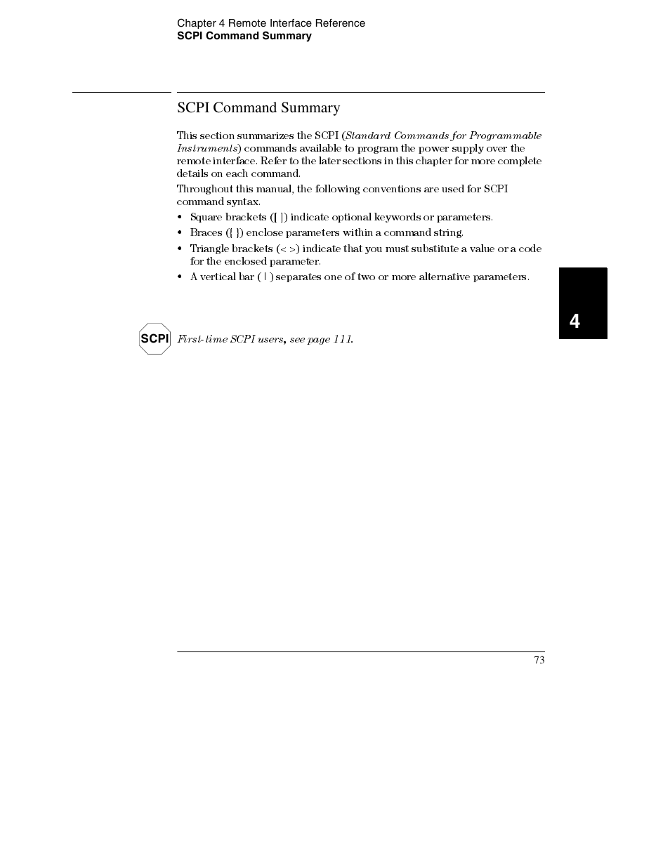 Scpi command summary, Scpi command summary 73 | Agilent Technologies E3632A User Manual | Page 76 / 172