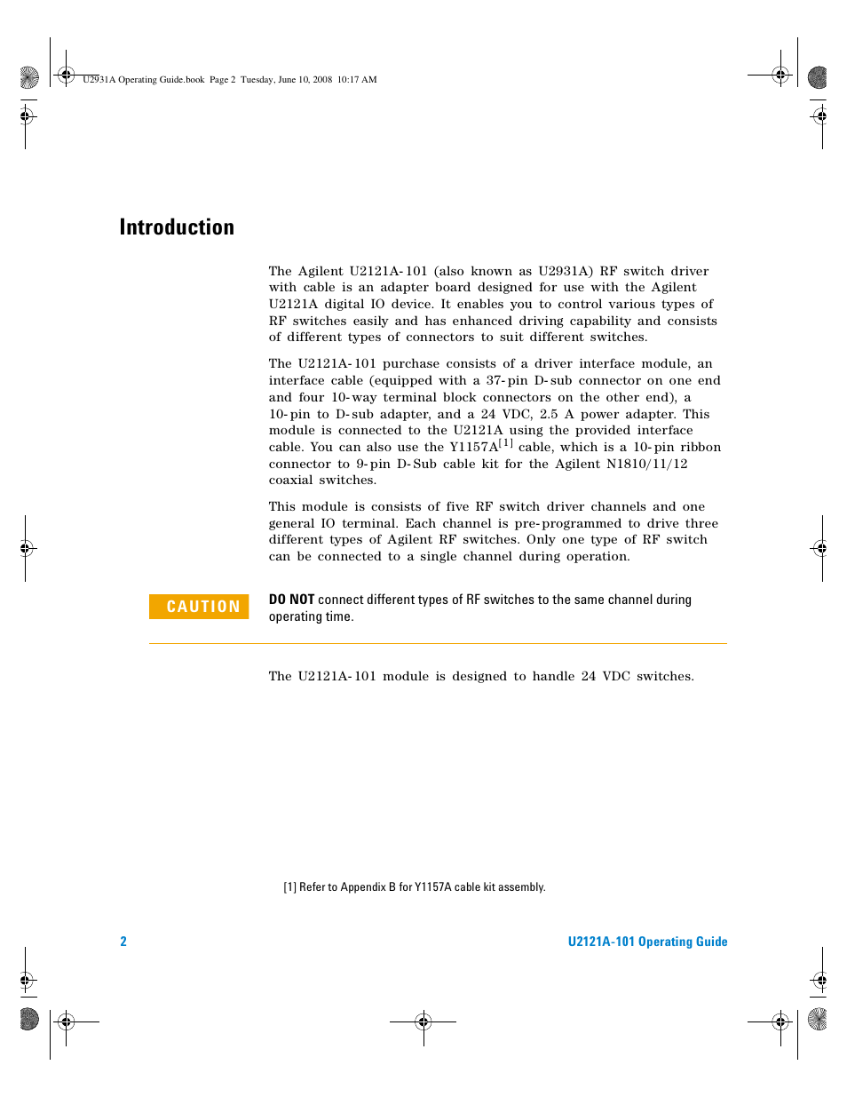 Introduction | Agilent Technologies Agilent RF Switch Driver Board U2121A-101 User Manual | Page 12 / 41