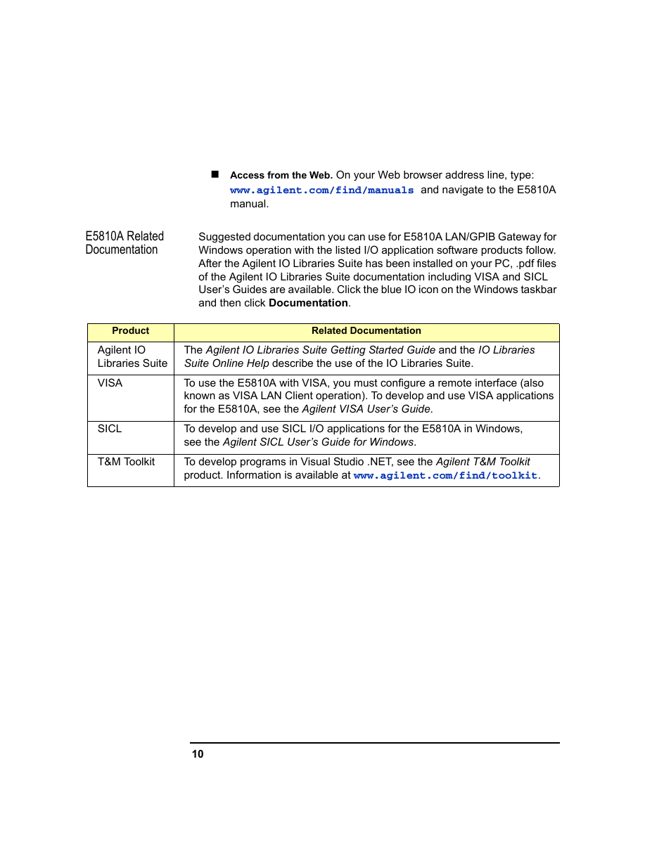 Agilent Technologies E5810A User Manual | Page 10 / 159