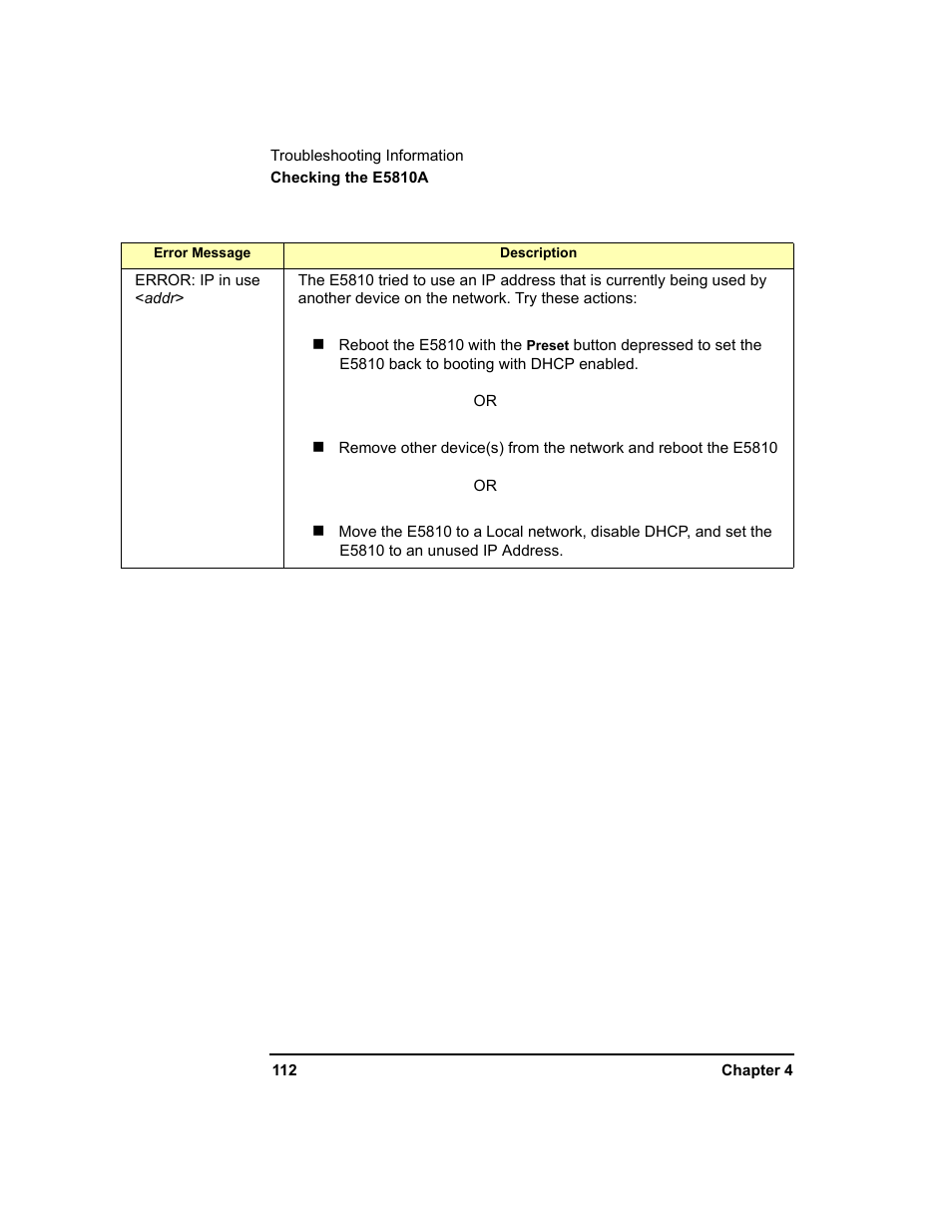 Agilent Technologies E5810A User Manual | Page 112 / 159