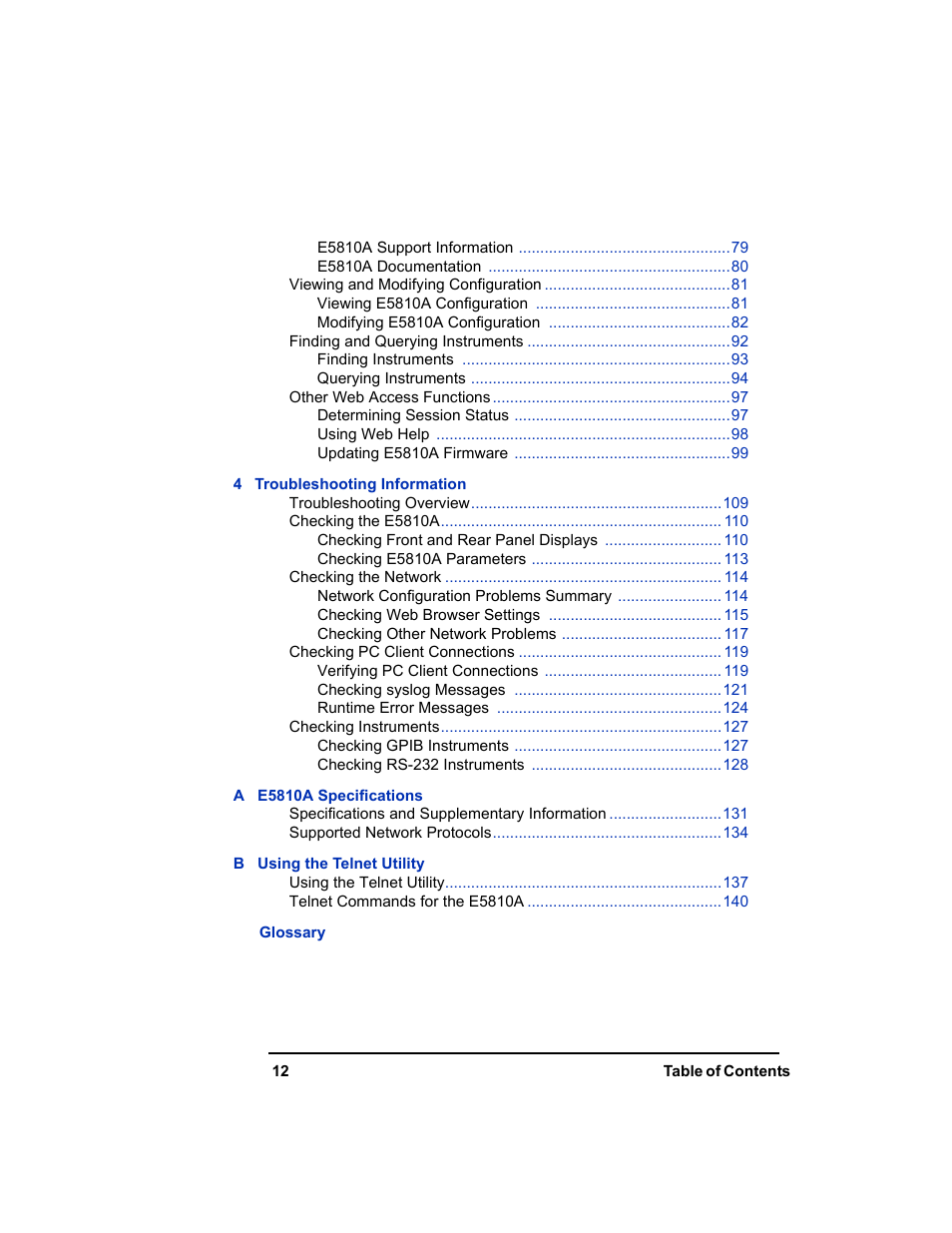 Agilent Technologies E5810A User Manual | Page 12 / 159