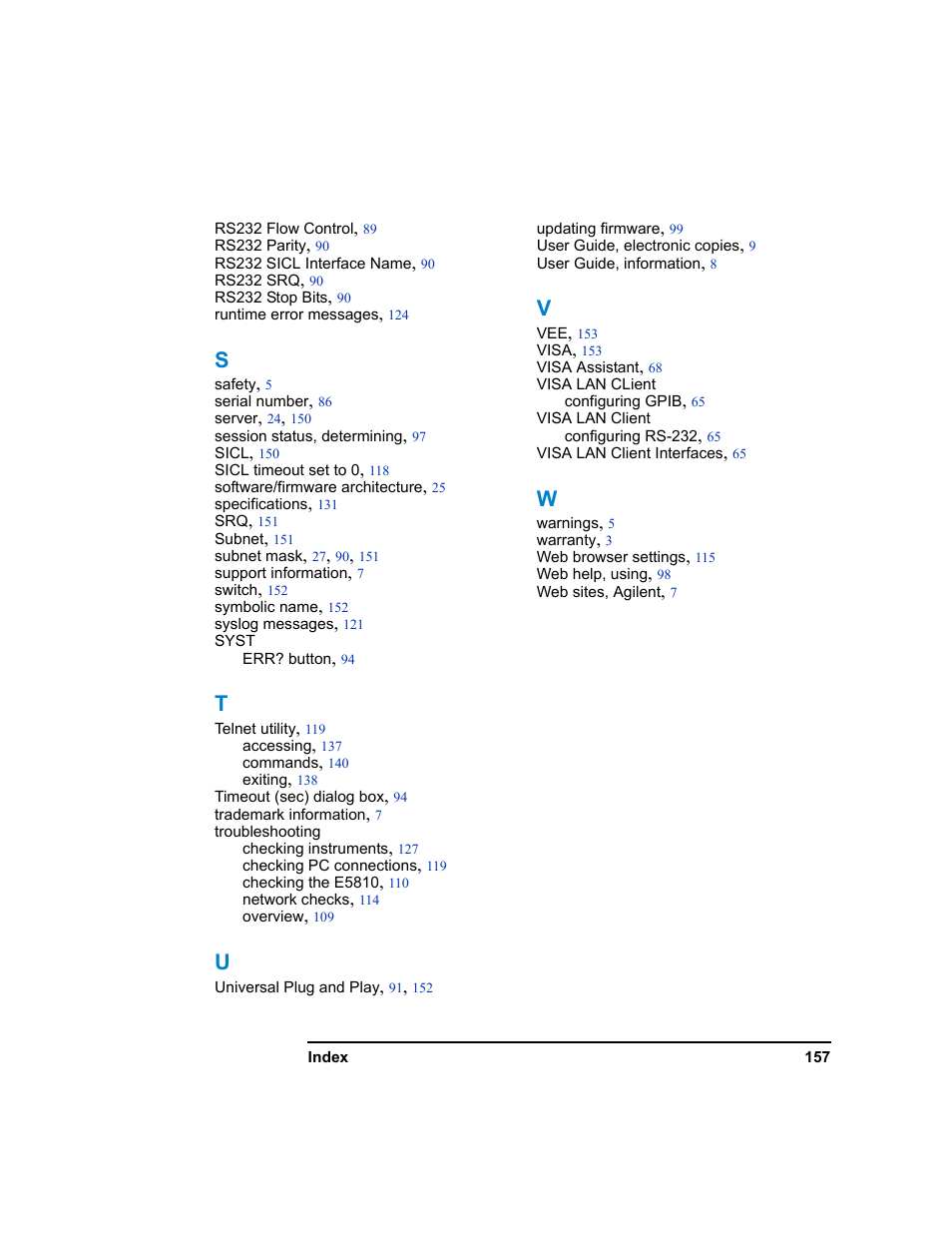 Agilent Technologies E5810A User Manual | Page 157 / 159