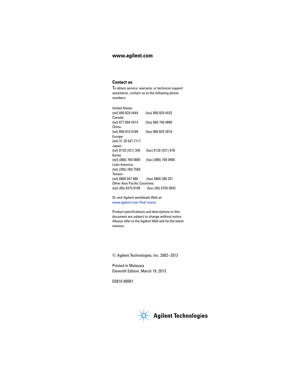 Agilent technologies | Agilent Technologies E5810A User Manual | Page 159 / 159