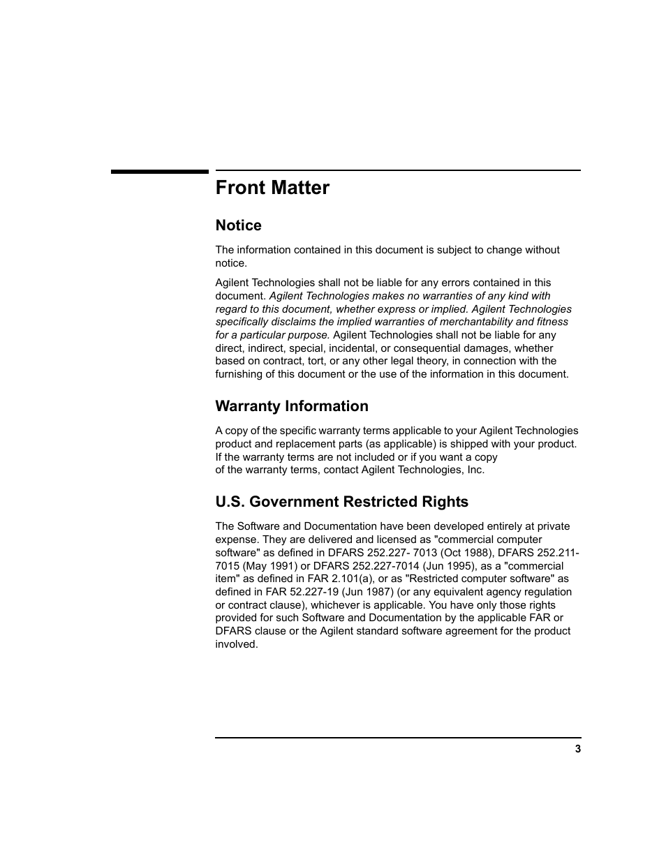 Front matter | Agilent Technologies E5810A User Manual | Page 3 / 159