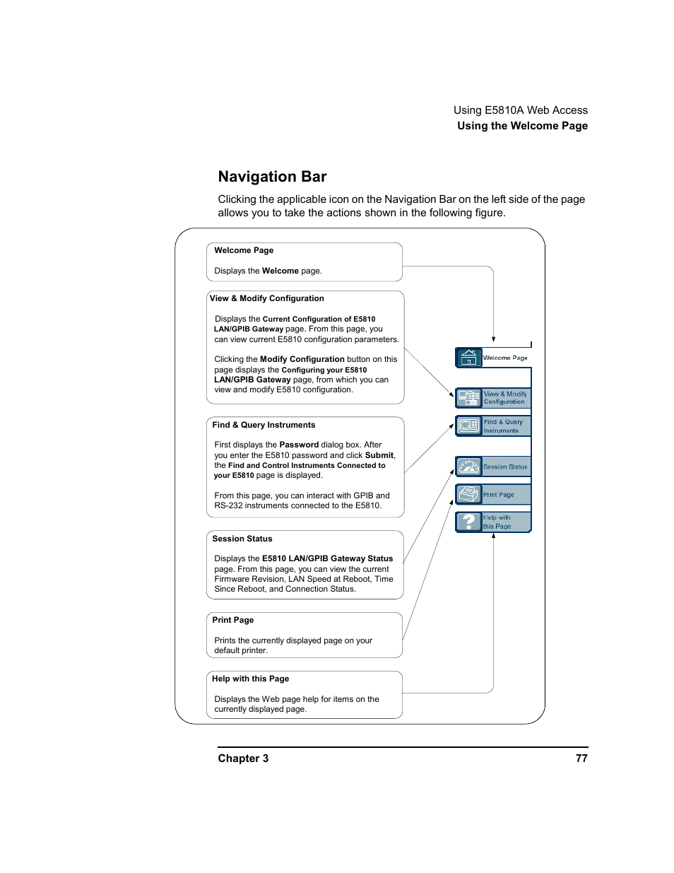 Navigation bar | Agilent Technologies E5810A User Manual | Page 77 / 159