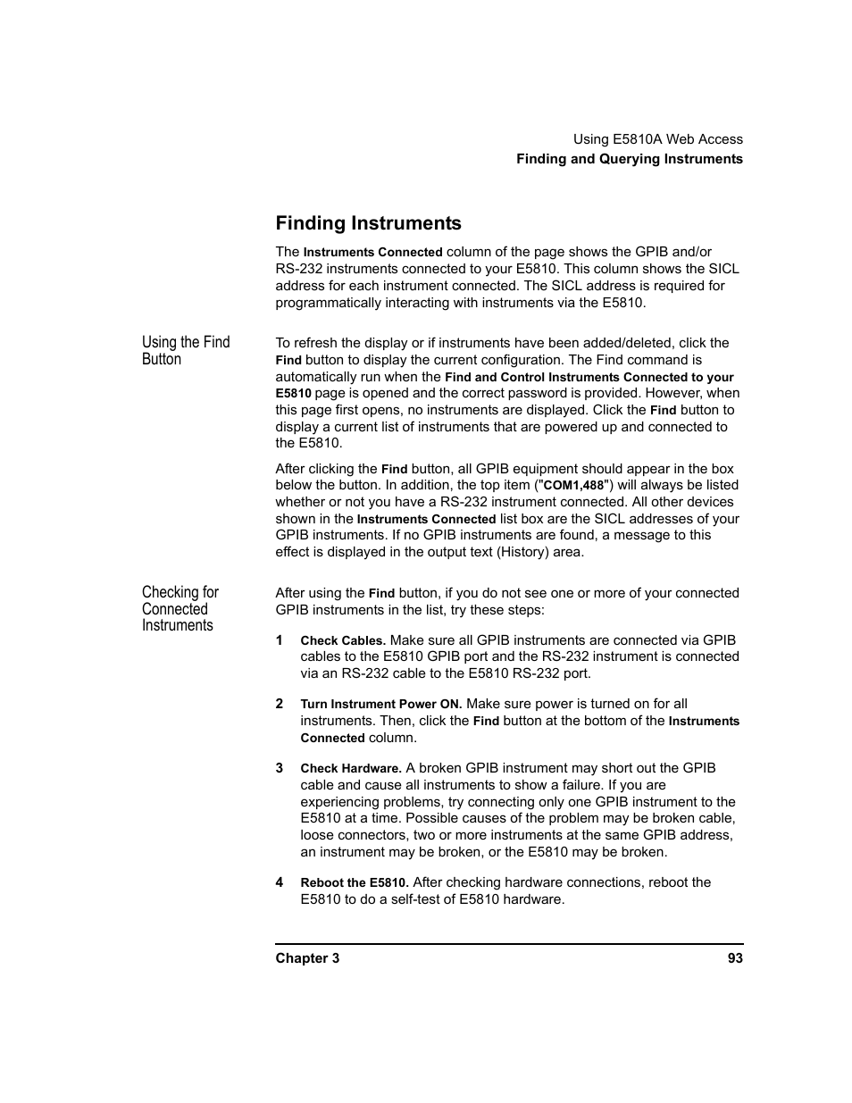 Finding instruments | Agilent Technologies E5810A User Manual | Page 93 / 159