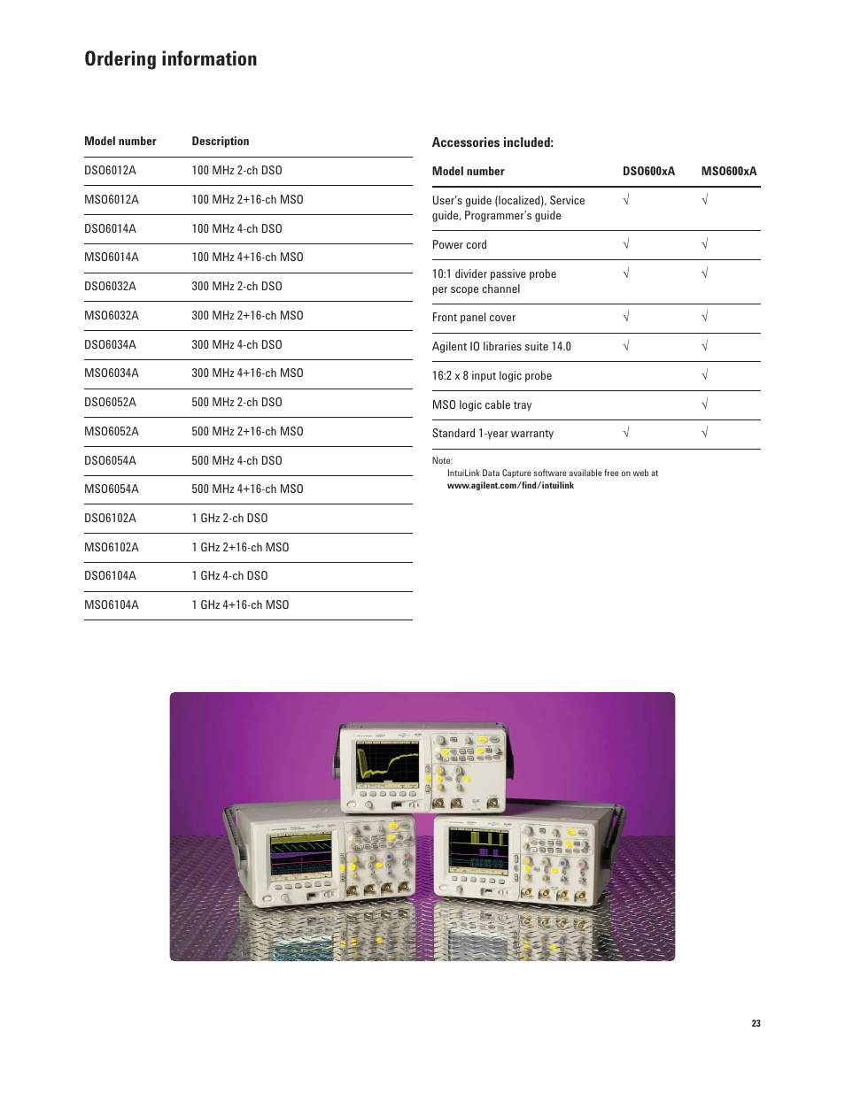 Ordering information | Agilent Technologies InfiniiVision 6000 Series User Manual | Page 23 / 28