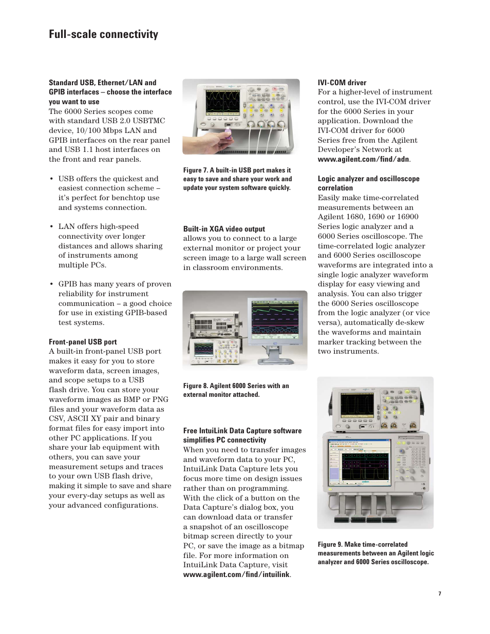 Full-scale connectivity | Agilent Technologies InfiniiVision 6000 Series User Manual | Page 7 / 28
