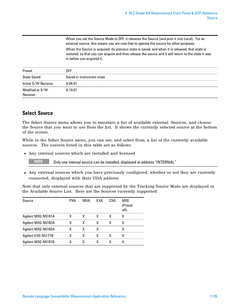 Select source | Agilent Technologies Signal Analyzer N9030a User Manual | Page 1135 / 1466