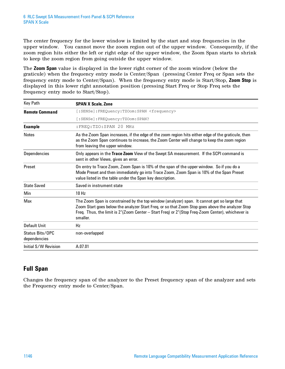 Full span | Agilent Technologies Signal Analyzer N9030a User Manual | Page 1146 / 1466