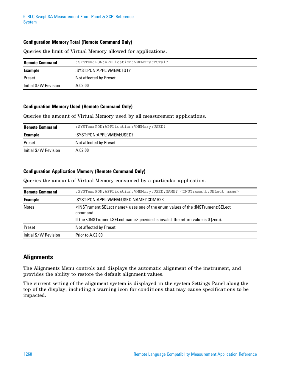 Alignments | Agilent Technologies Signal Analyzer N9030a User Manual | Page 1260 / 1466