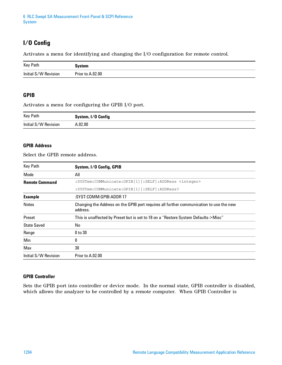 I/o config | Agilent Technologies Signal Analyzer N9030a User Manual | Page 1294 / 1466