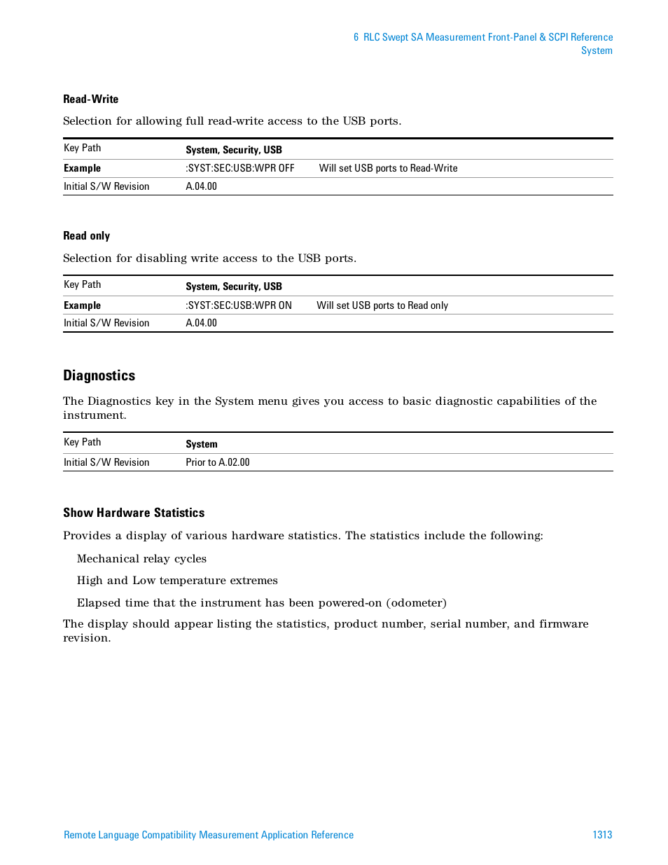 Diagnostics | Agilent Technologies Signal Analyzer N9030a User Manual | Page 1313 / 1466