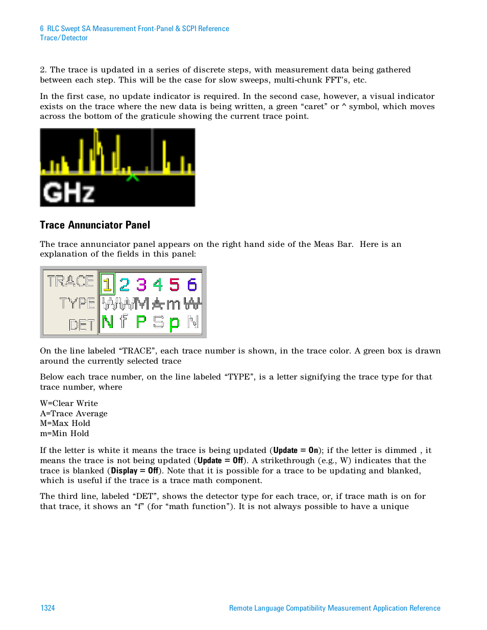 Trace annunciator panel | Agilent Technologies Signal Analyzer N9030a User Manual | Page 1324 / 1466