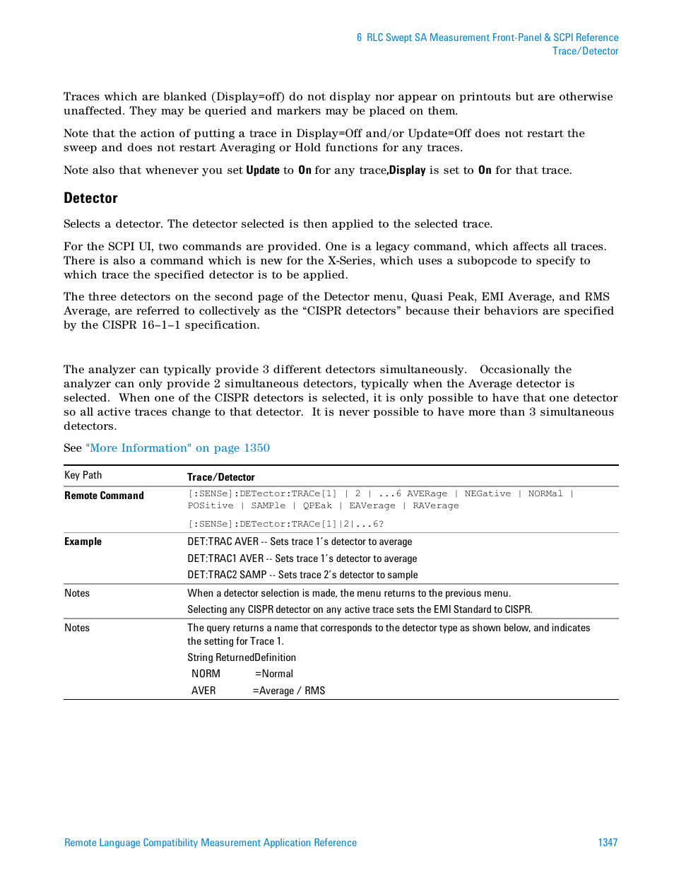 Detector | Agilent Technologies Signal Analyzer N9030a User Manual | Page 1347 / 1466