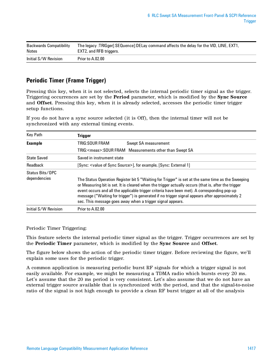 Periodic timer (frame trigger) | Agilent Technologies Signal Analyzer N9030a User Manual | Page 1417 / 1466