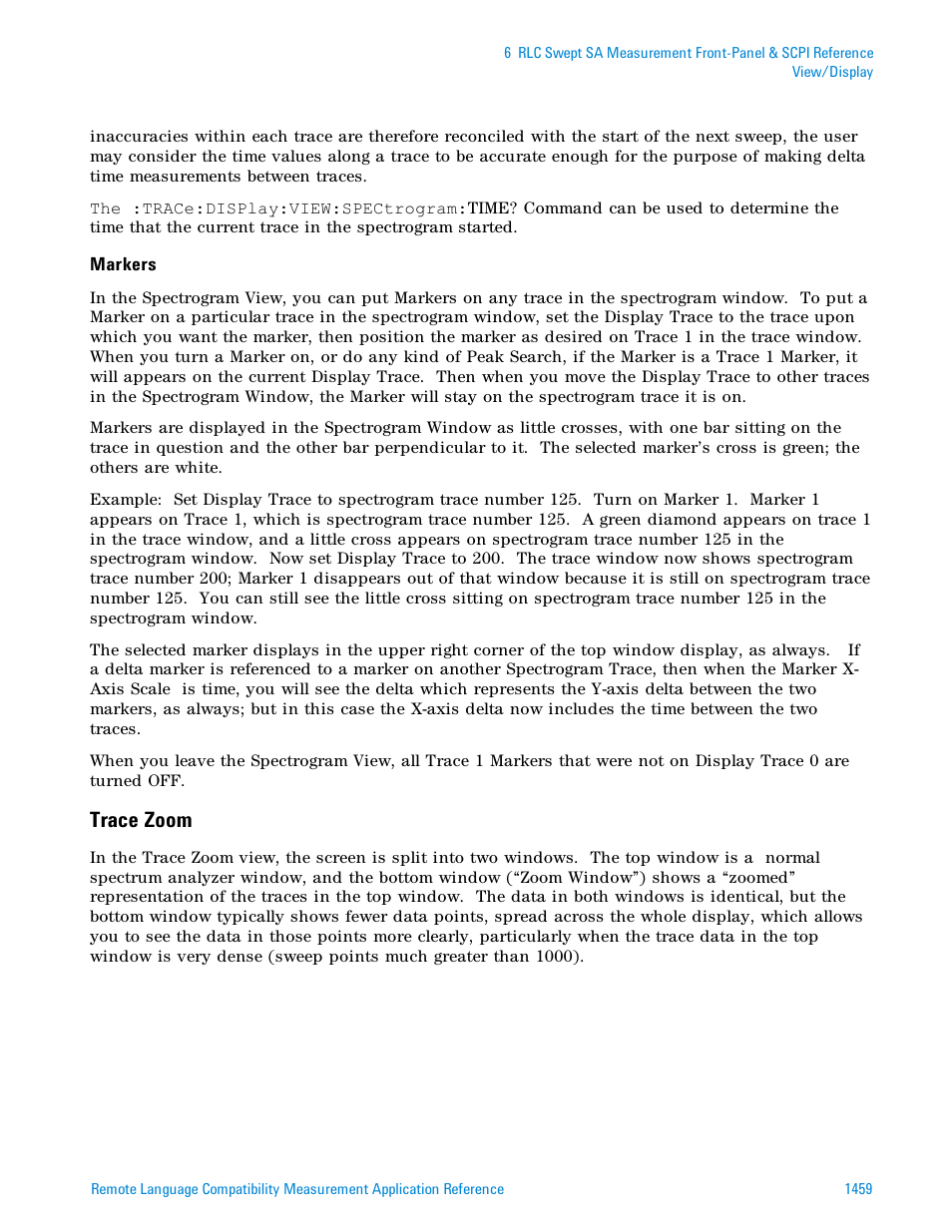 Trace zoom | Agilent Technologies Signal Analyzer N9030a User Manual | Page 1459 / 1466