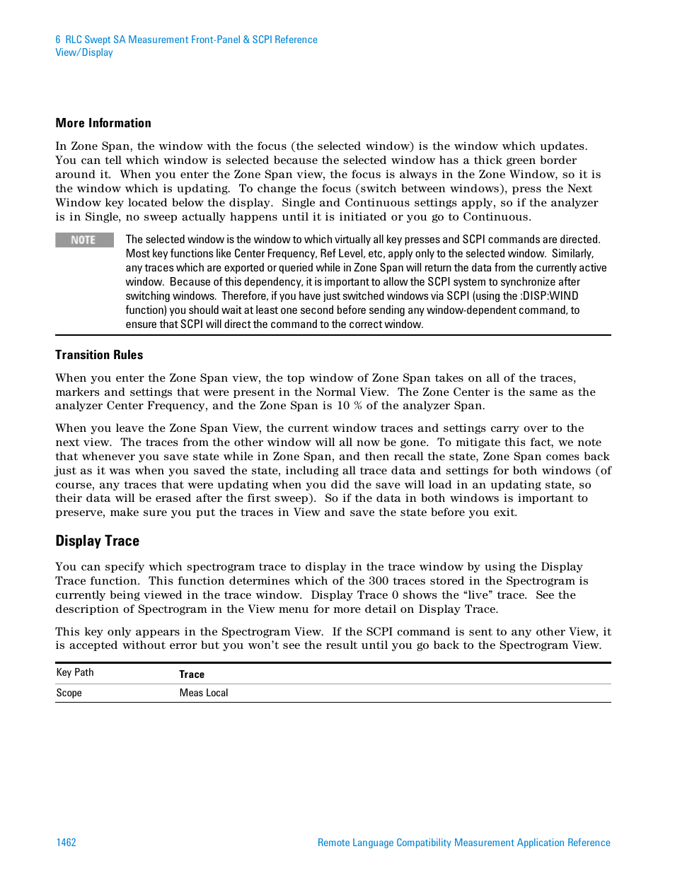 Display trace | Agilent Technologies Signal Analyzer N9030a User Manual | Page 1462 / 1466