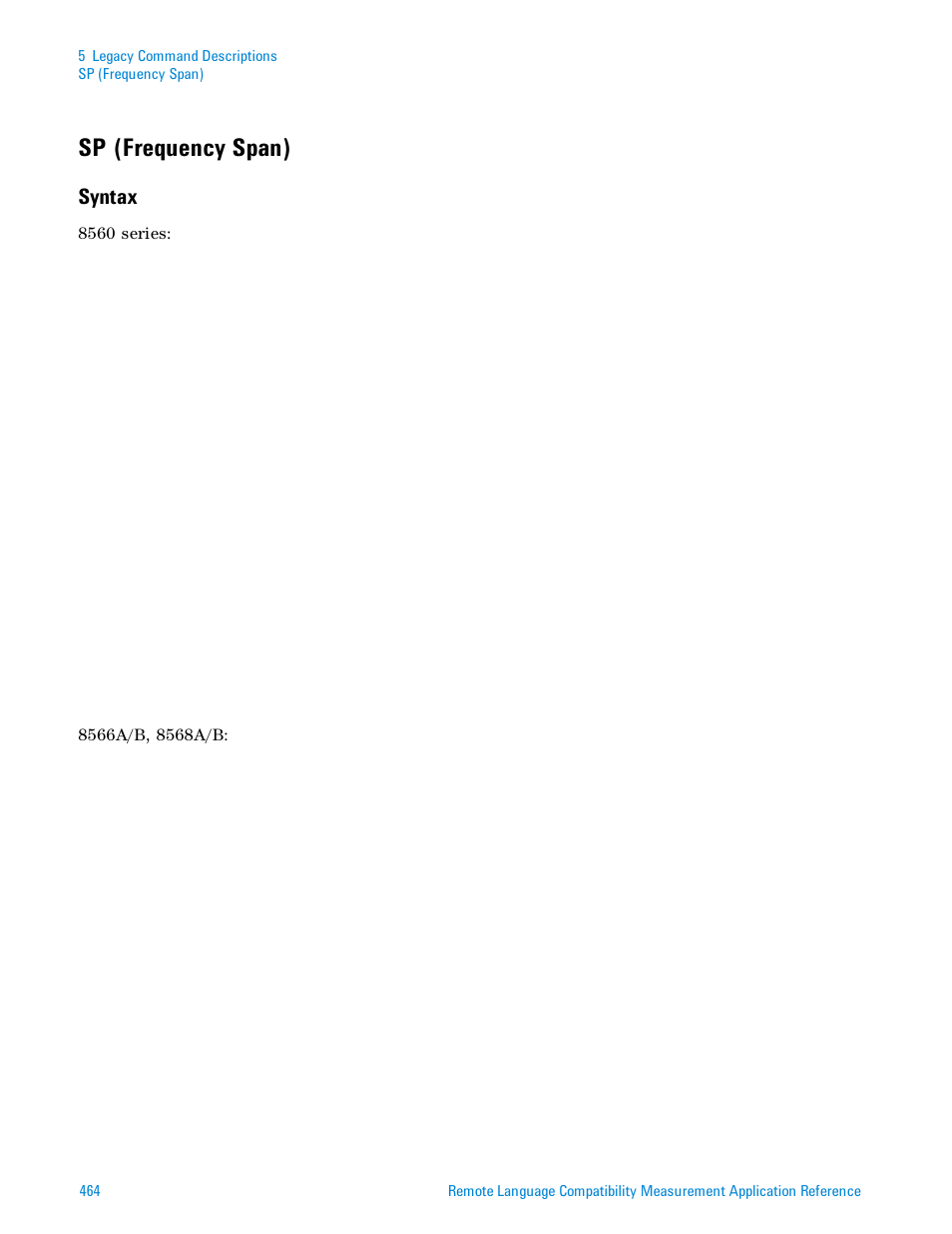 Sp (frequency span), Syntax | Agilent Technologies Signal Analyzer N9030a User Manual | Page 464 / 1466