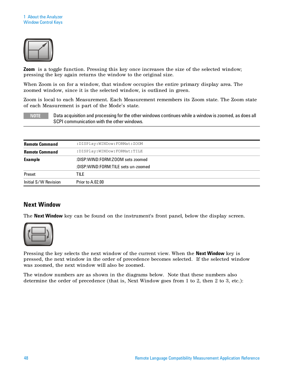 Next window | Agilent Technologies Signal Analyzer N9030a User Manual | Page 48 / 1466