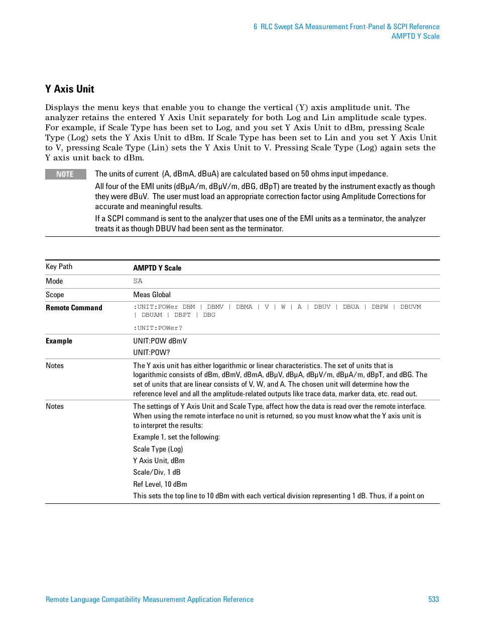 Y axis unit | Agilent Technologies Signal Analyzer N9030a User Manual | Page 533 / 1466