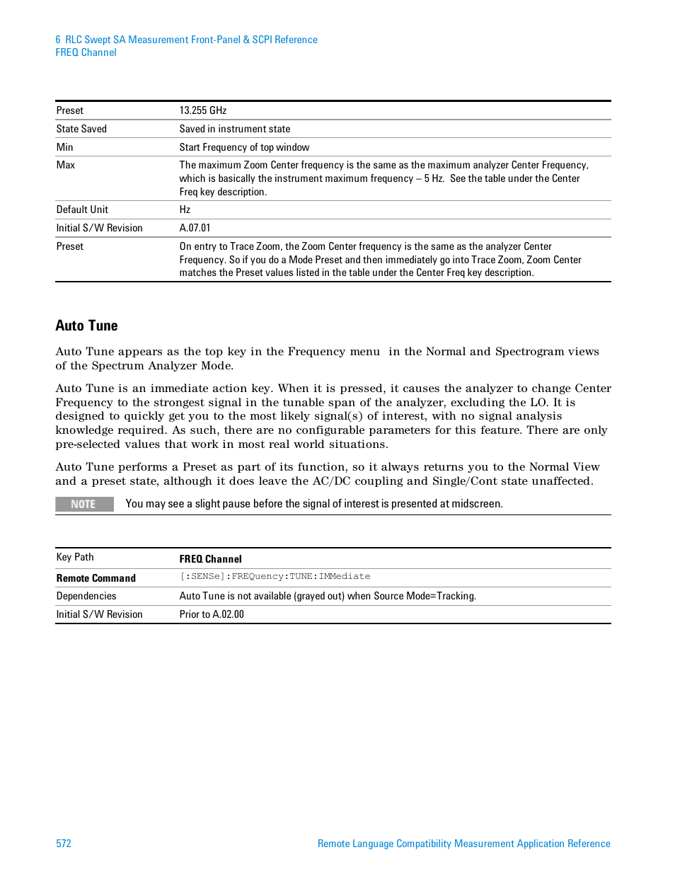 Auto tune | Agilent Technologies Signal Analyzer N9030a User Manual | Page 572 / 1466