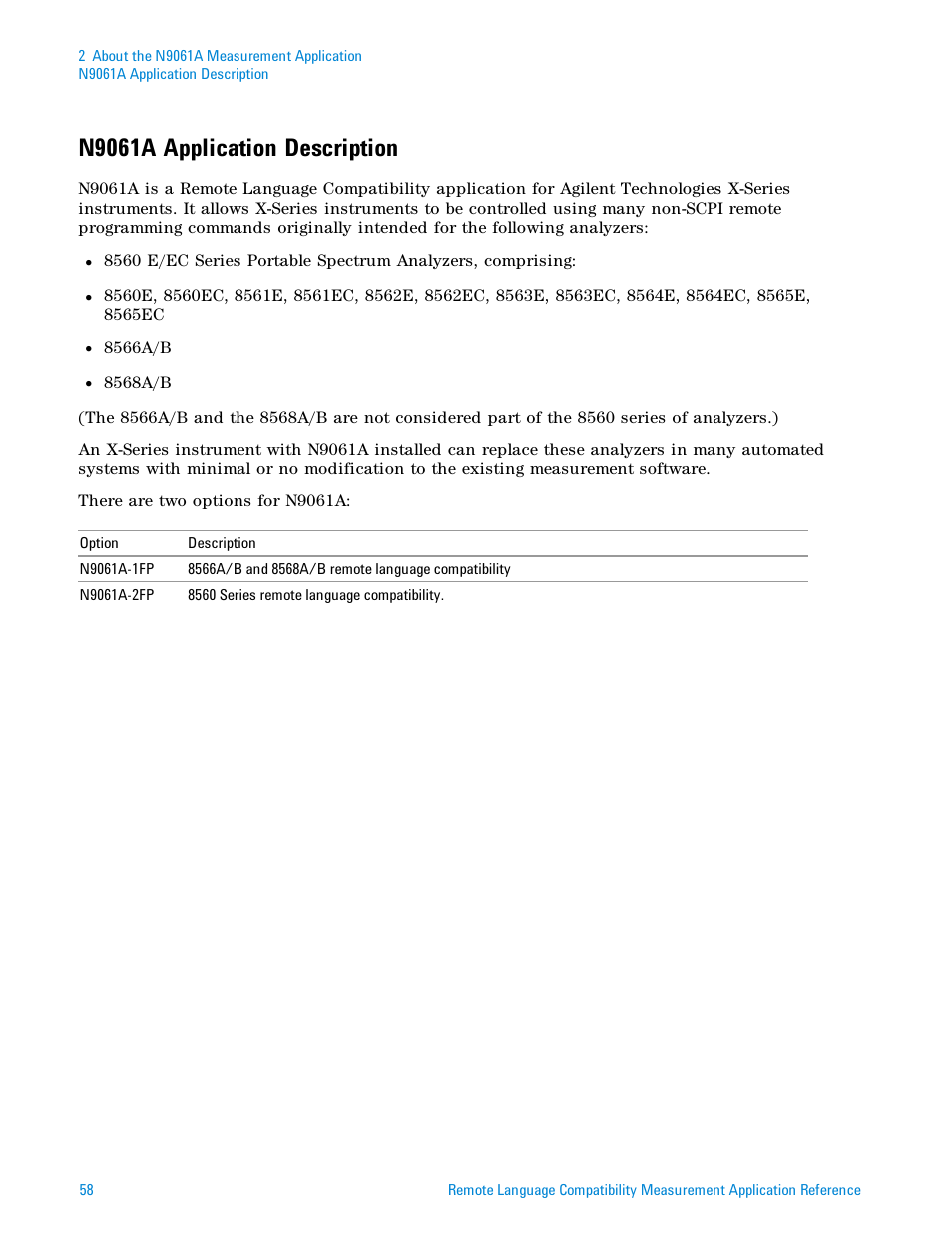 N9061a application description | Agilent Technologies Signal Analyzer N9030a User Manual | Page 58 / 1466