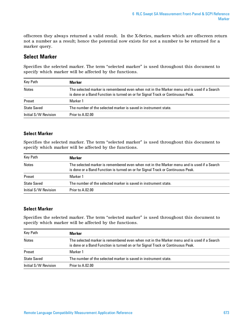 Select marker | Agilent Technologies Signal Analyzer N9030a User Manual | Page 673 / 1466