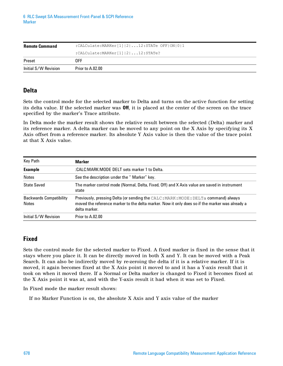 Delta, Fixed | Agilent Technologies Signal Analyzer N9030a User Manual | Page 678 / 1466