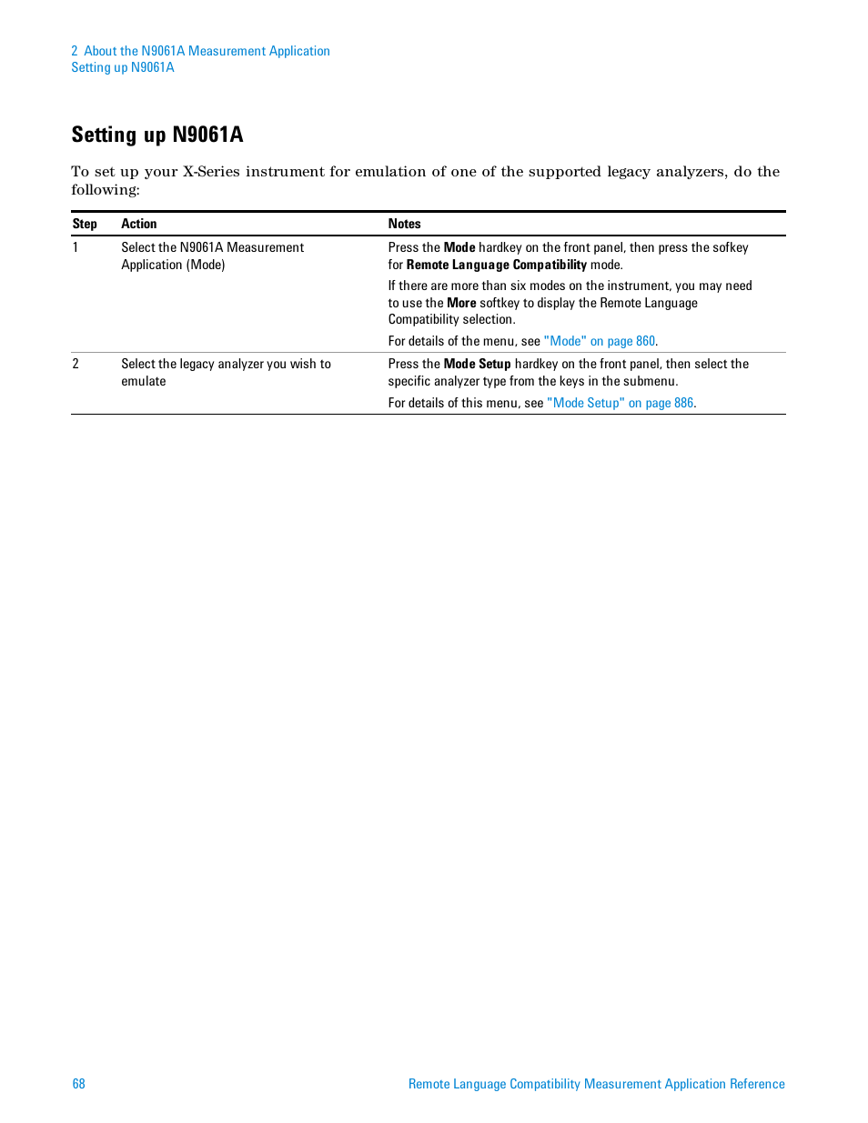 Setting up n9061a | Agilent Technologies Signal Analyzer N9030a User Manual | Page 68 / 1466