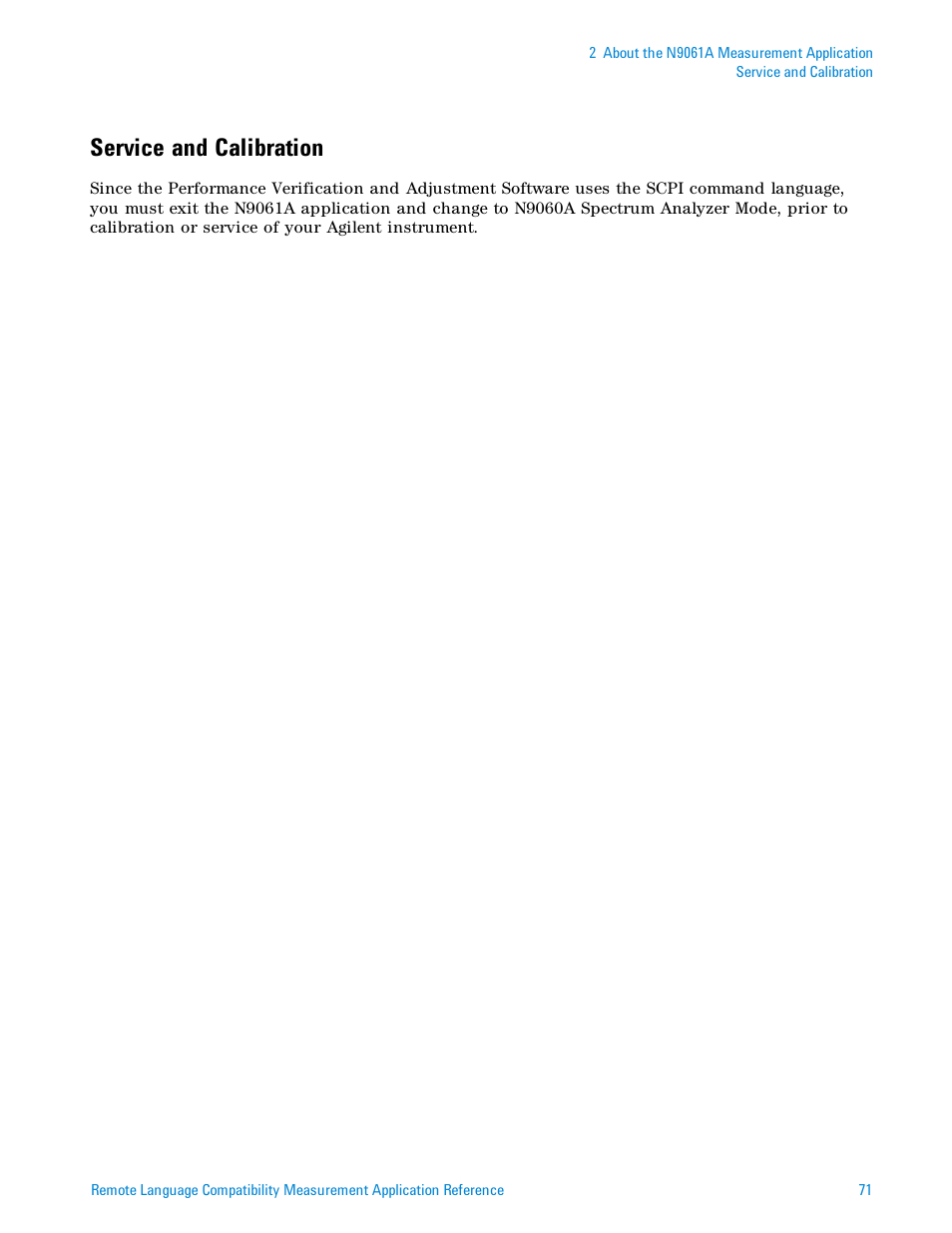 Service and calibration | Agilent Technologies Signal Analyzer N9030a User Manual | Page 71 / 1466