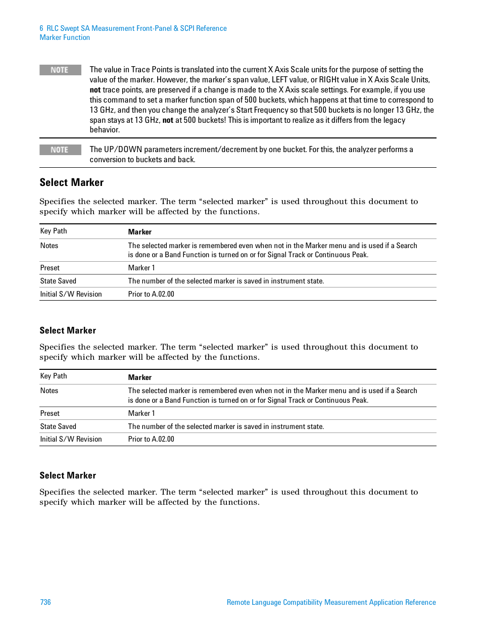 Select marker | Agilent Technologies Signal Analyzer N9030a User Manual | Page 736 / 1466