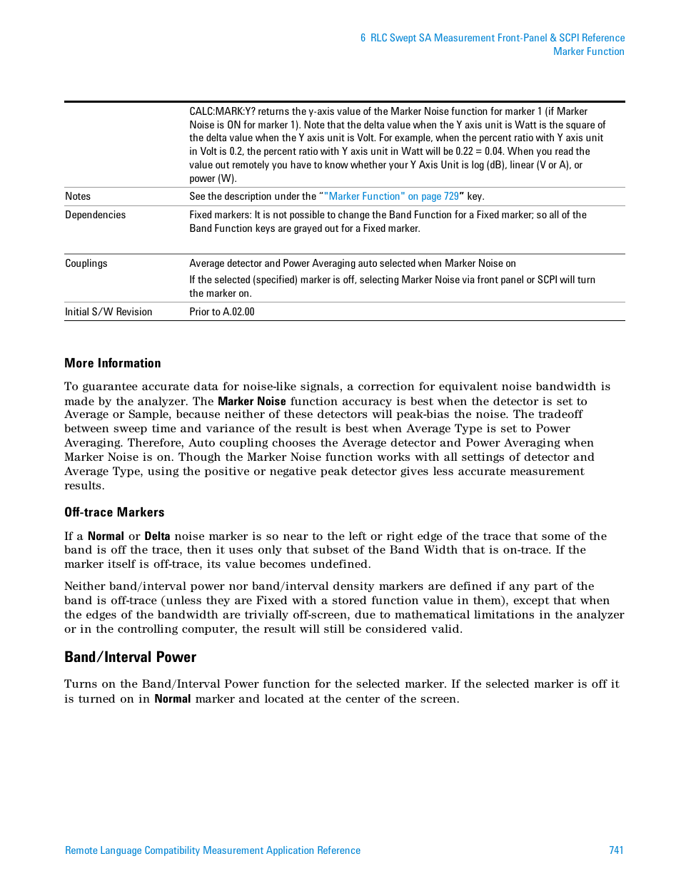 Band/interval power | Agilent Technologies Signal Analyzer N9030a User Manual | Page 741 / 1466