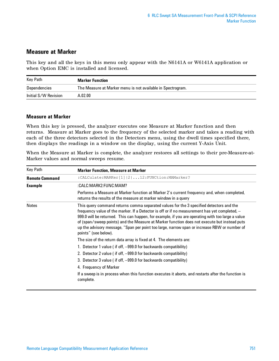 Measure at marker | Agilent Technologies Signal Analyzer N9030a User Manual | Page 751 / 1466