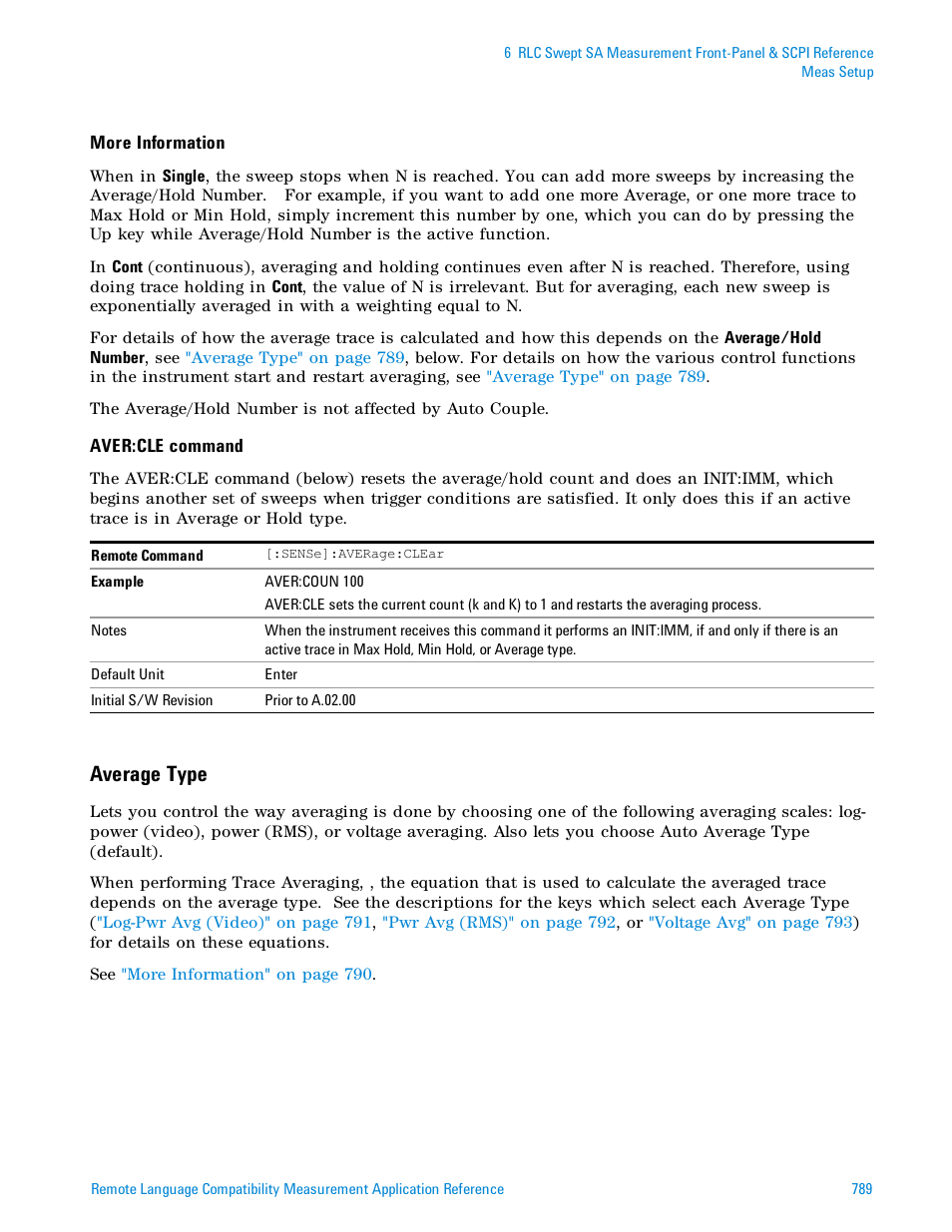 Average type | Agilent Technologies Signal Analyzer N9030a User Manual | Page 789 / 1466