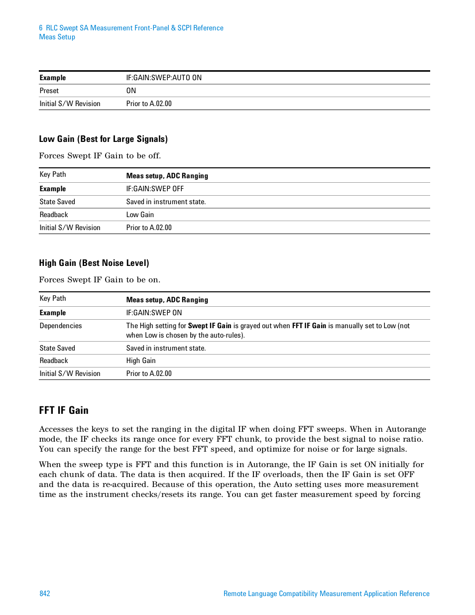 Fft if gain | Agilent Technologies Signal Analyzer N9030a User Manual | Page 842 / 1466