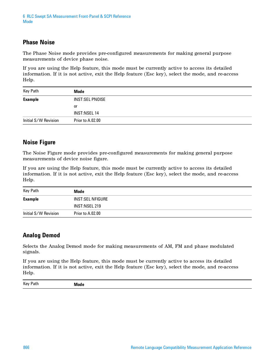 Phase noise, Noise figure, Analog demod | Agilent Technologies Signal Analyzer N9030a User Manual | Page 866 / 1466