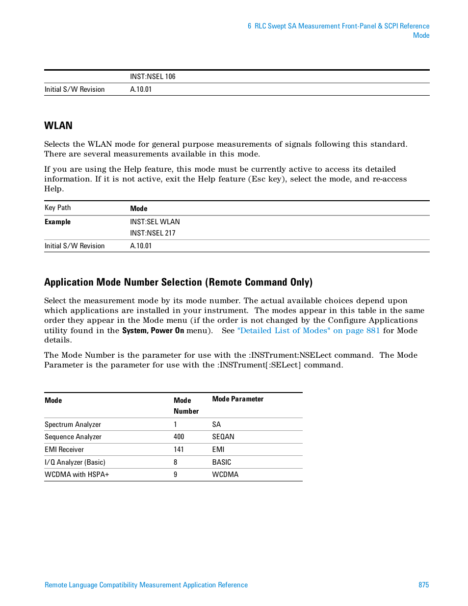 Wlan | Agilent Technologies Signal Analyzer N9030a User Manual | Page 875 / 1466